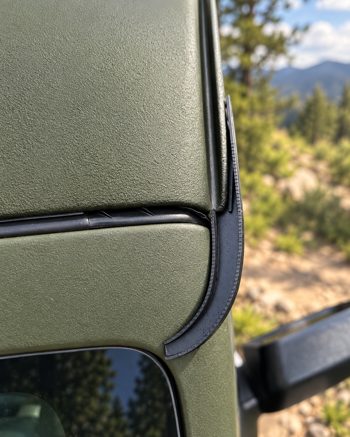 Przedłużka rynienki dachu Jeep Wrangler JK / JKU (zestaw 2 sztuki – P + L) - obrazek 8